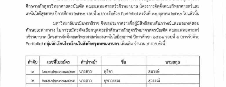 ประกาศมหาวิทยาลัยและกำหนดการสอบสัมภาษณ์ หลักสูตรวิทยาศาสตร์บัณฑิตฯ_Page_1